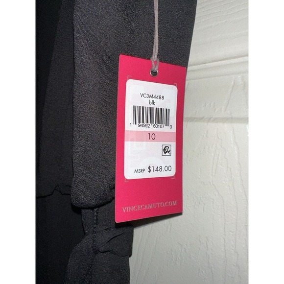 Vince Camuto‎ Moss Crepe Blouson Crop Jumpsuit Black Size 10 NEW WITH TAGS - Picture 6 of 12